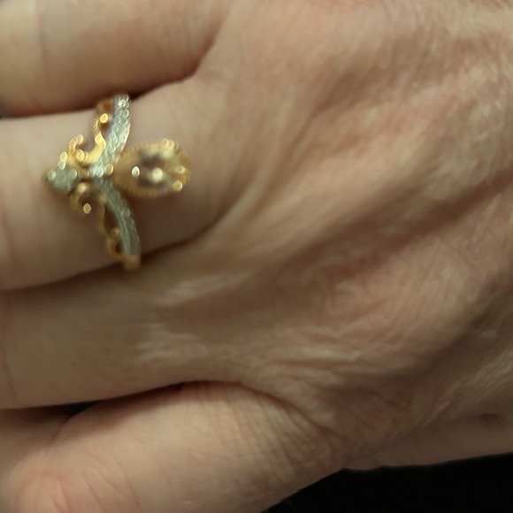 Peach Morganite 10k Rose Gold Diamond Ring 0.71ctw tiara crown princess wedding - Picture 9 of 11